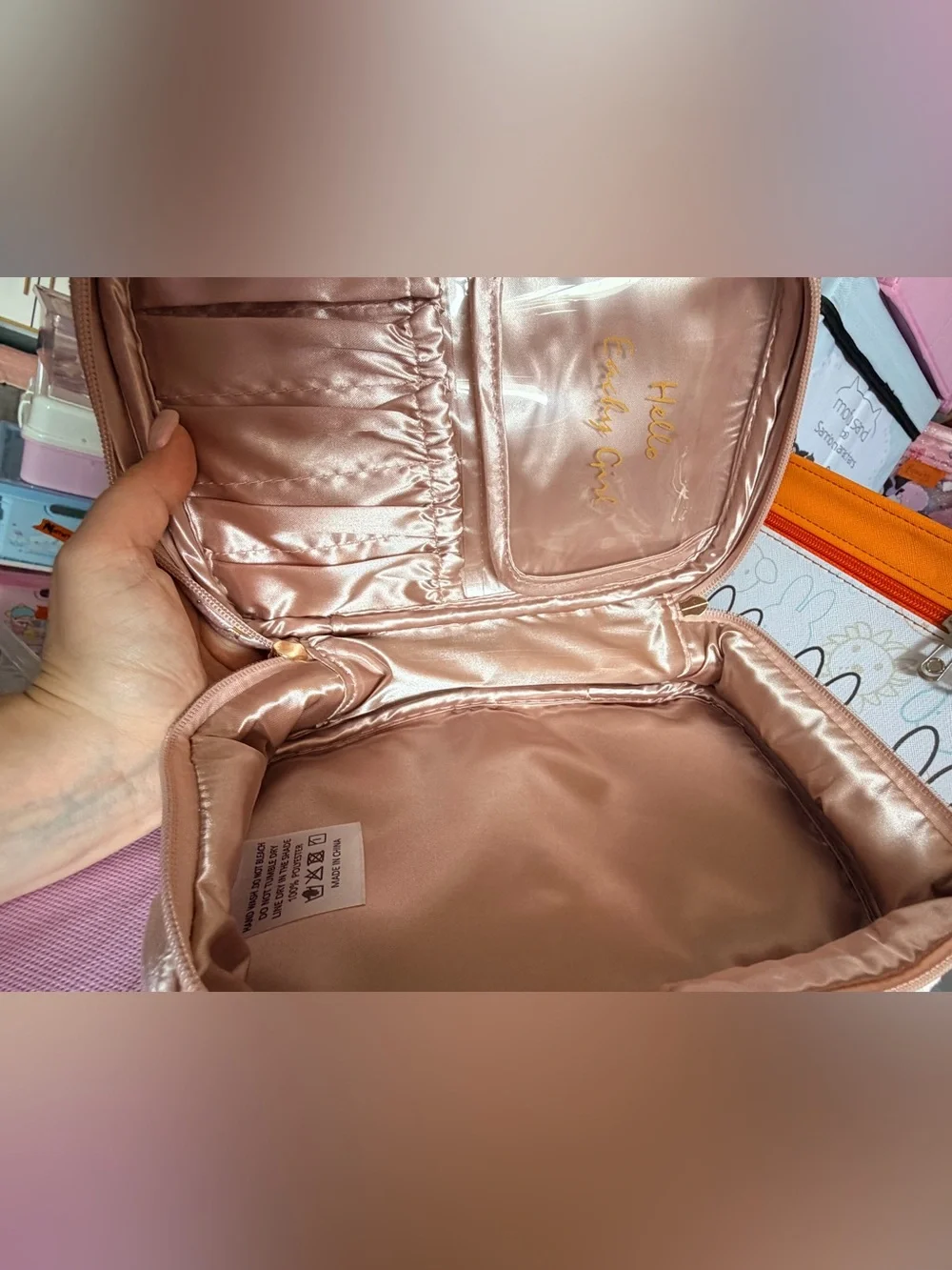 Pink Velvet Star Cosmetic Bag - Stylish Travel Case